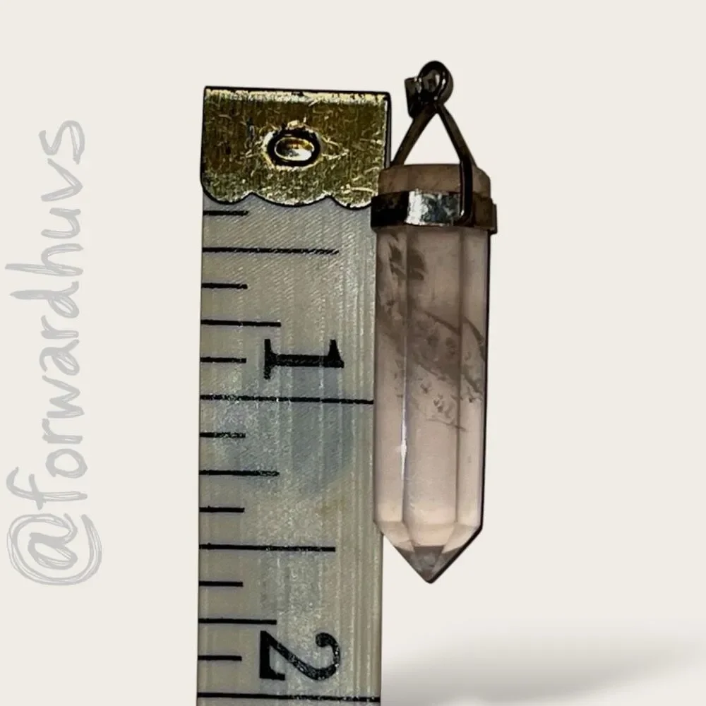 Rose Quartz Crystal Point Pendant with Untested Silver Bale – 1.5” - Picture 7 of 7